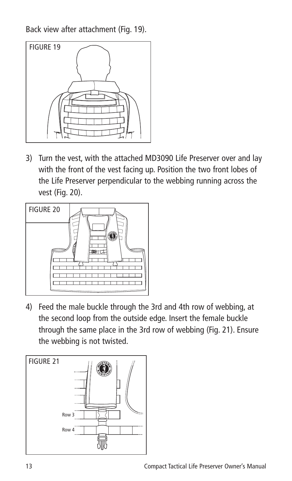 Back view after attachment (fig. 19) | Mustang Survival MD3090 User Manual | Page 15 / 22