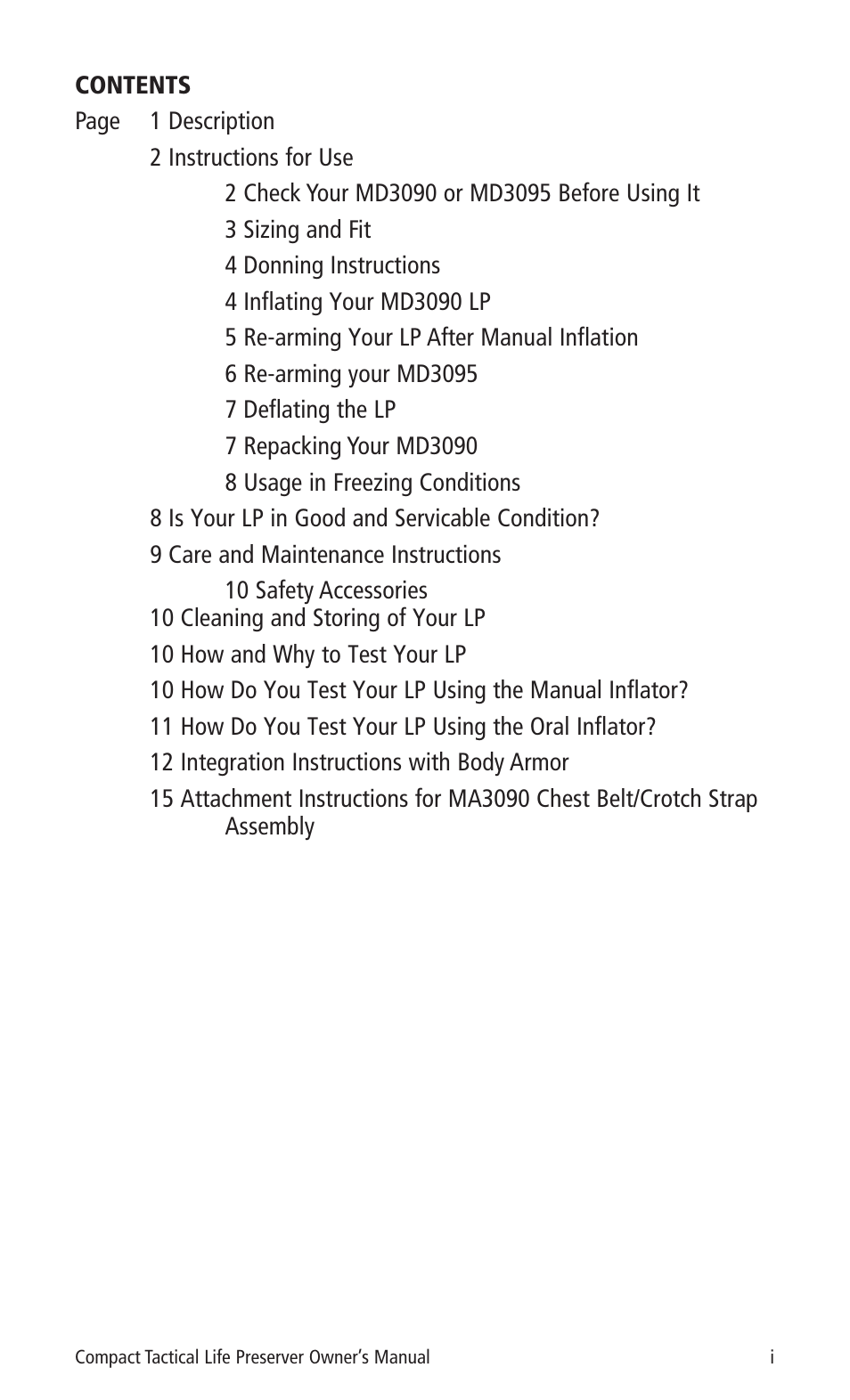 Mustang Survival MD3090 User Manual | Page 2 / 22