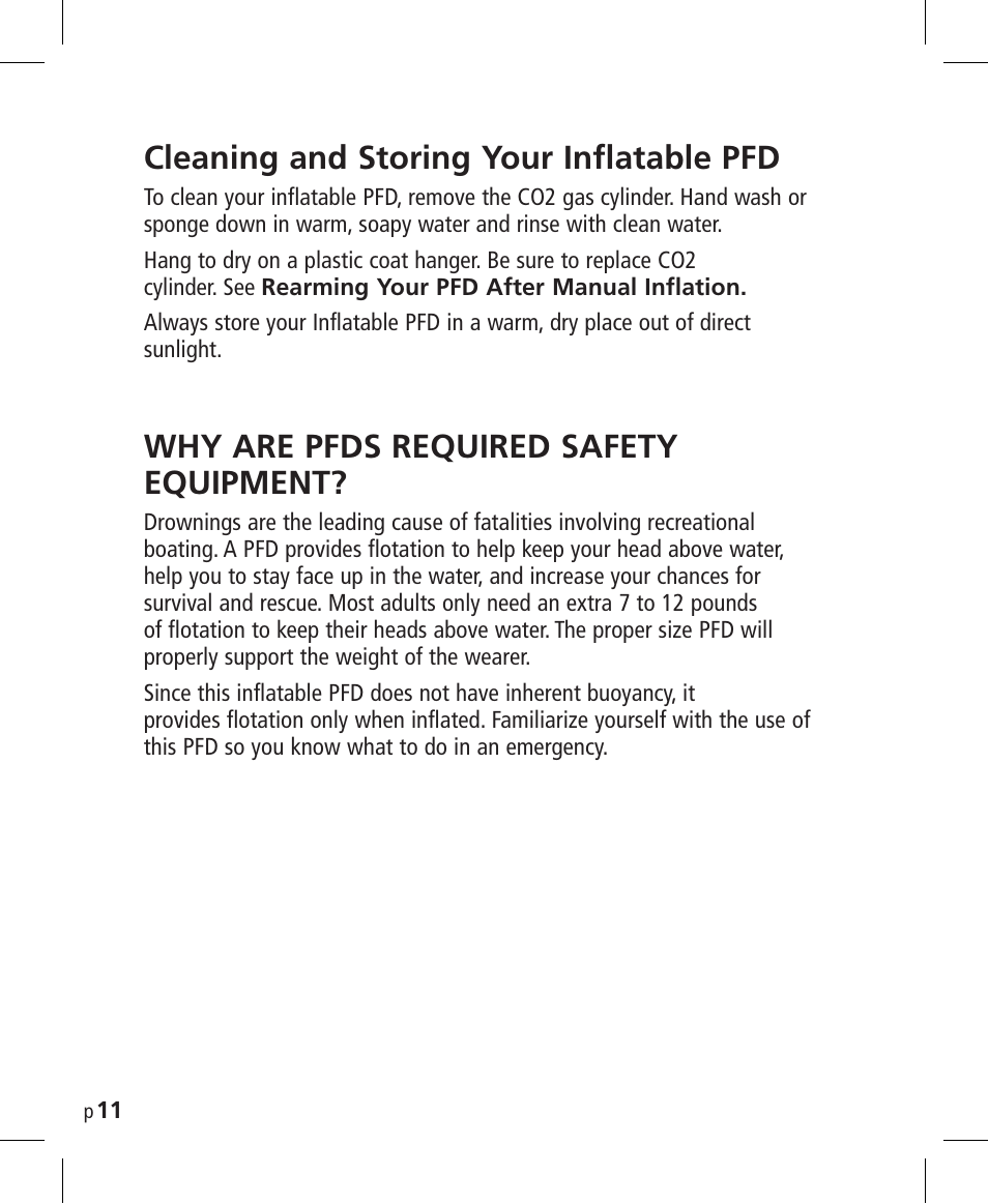 Cleaning and storing your inflatable pfd, Why are pfds required safety equipment | Mustang Survival MD3025NV User Manual | Page 12 / 20