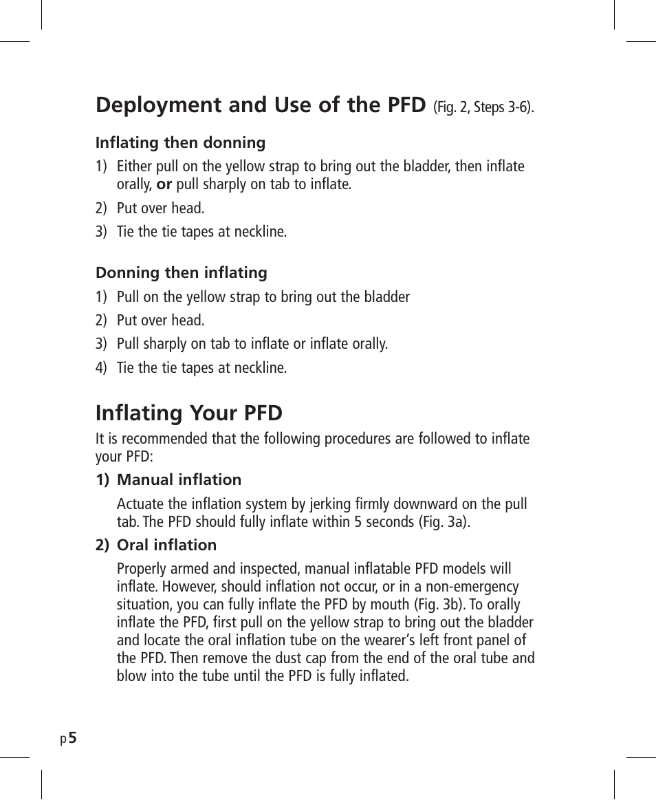 Deployment and use of the pfd, Inflating your pfd | Mustang Survival MD3025NV User Manual | Page 6 / 20