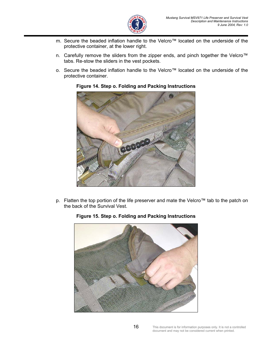 Mustang Survival MSV971 User Manual | Page 19 / 38