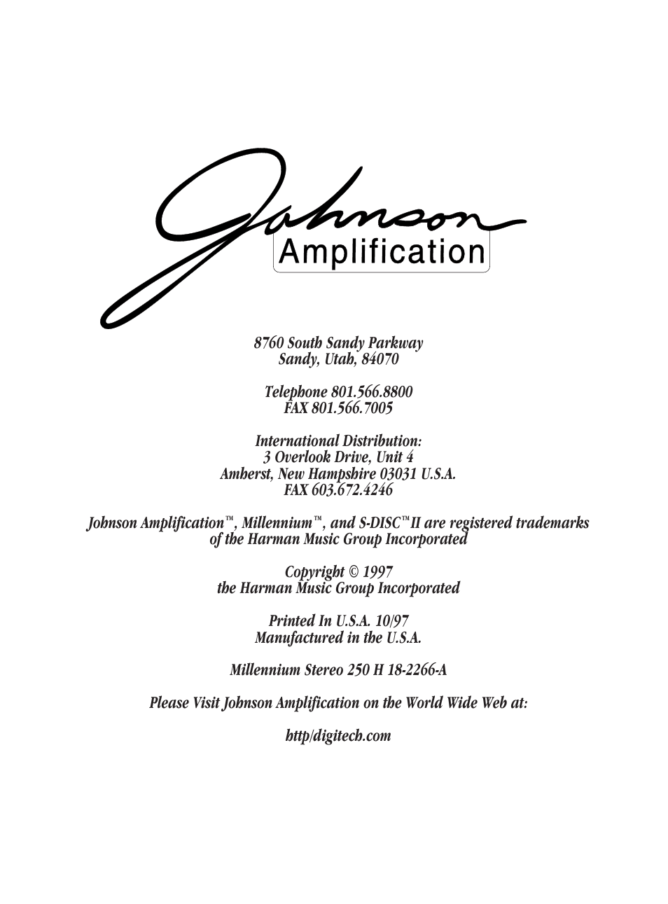 Millennium Enterprises Integrated Modeling Amplifier User Manual | Page 116 / 116