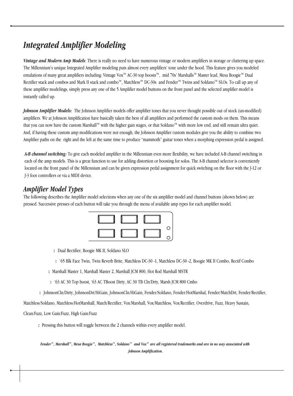 Integrated amplifier modeling, Amplifier model types, User guide | Millennium Enterprises Integrated Modeling Amplifier User Manual | Page 16 / 116