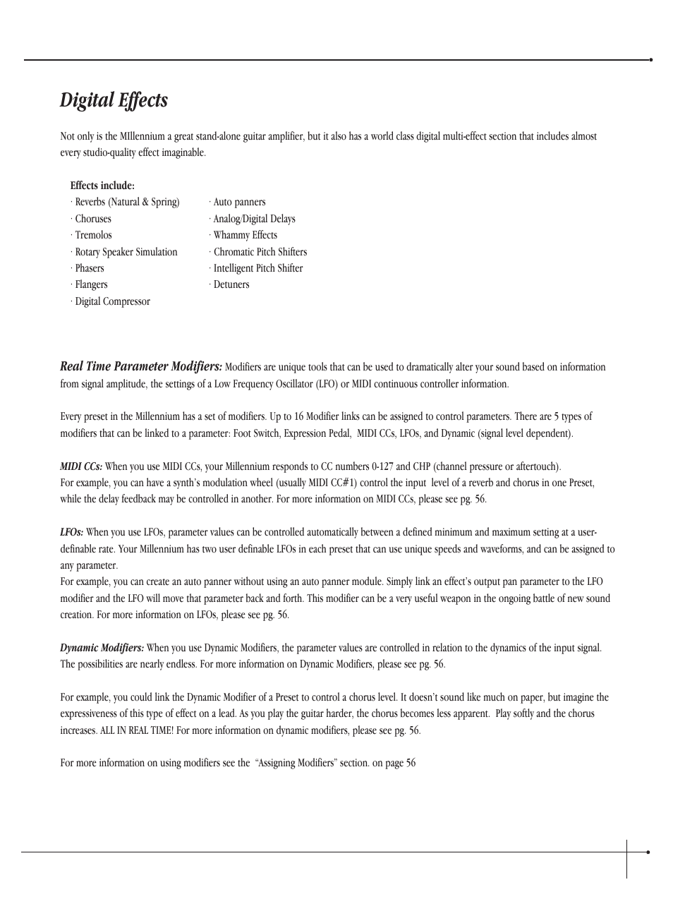 Digital effects, User guide | Millennium Enterprises Integrated Modeling Amplifier User Manual | Page 17 / 116