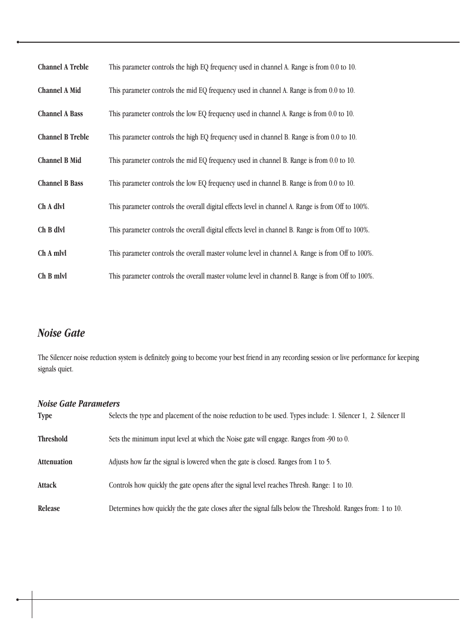 Noise gate, User guide | Millennium Enterprises Integrated Modeling Amplifier User Manual | Page 44 / 116