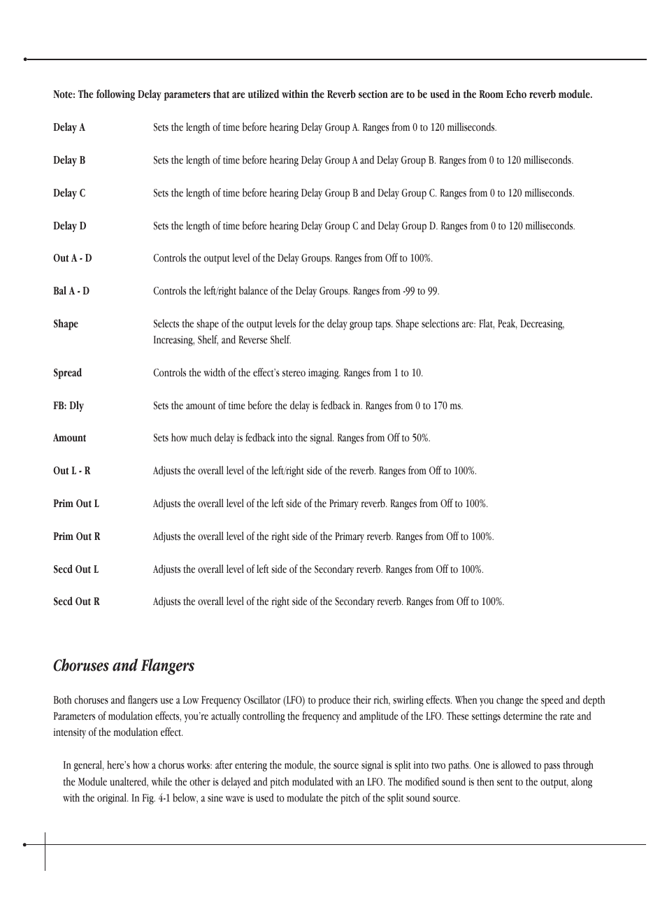 Choruses and flangers, User guide | Millennium Enterprises Integrated Modeling Amplifier User Manual | Page 48 / 116