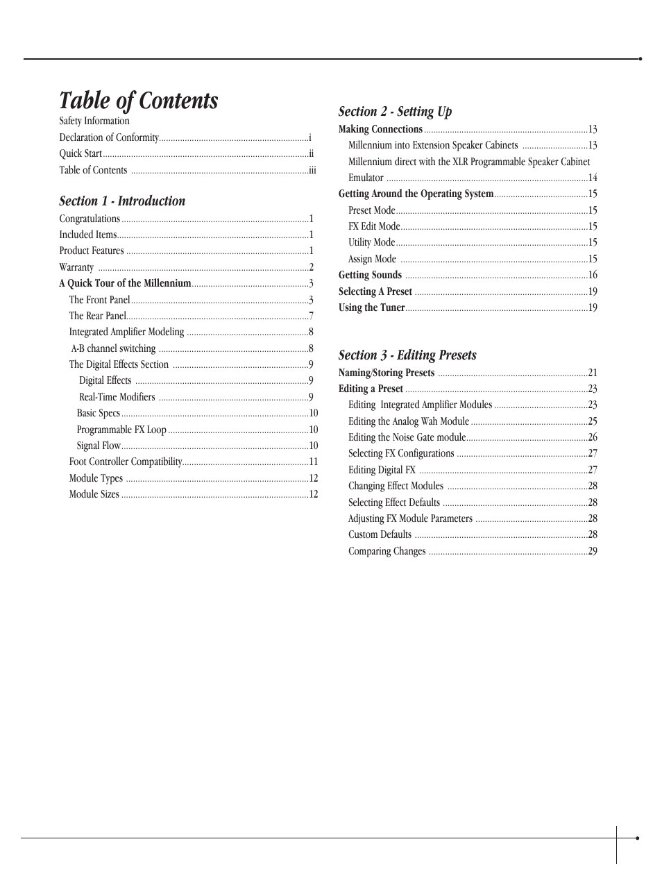 Millennium Enterprises Integrated Modeling Amplifier User Manual | Page 5 / 116