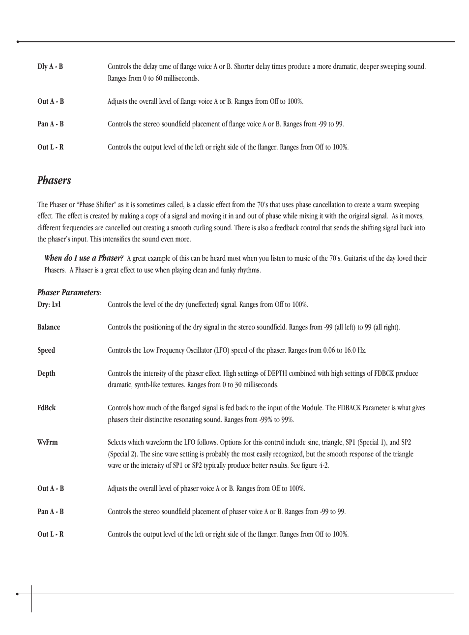 Phasers, User guide | Millennium Enterprises Integrated Modeling Amplifier User Manual | Page 52 / 116