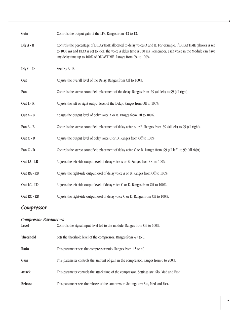 Compressor, User guide | Millennium Enterprises Integrated Modeling Amplifier User Manual | Page 59 / 116