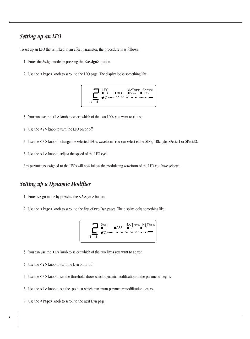 Setting up an lfo, Setting up a dynamic modifier, User guide | Johnson millennium | Millennium Enterprises Integrated Modeling Amplifier User Manual | Page 66 / 116