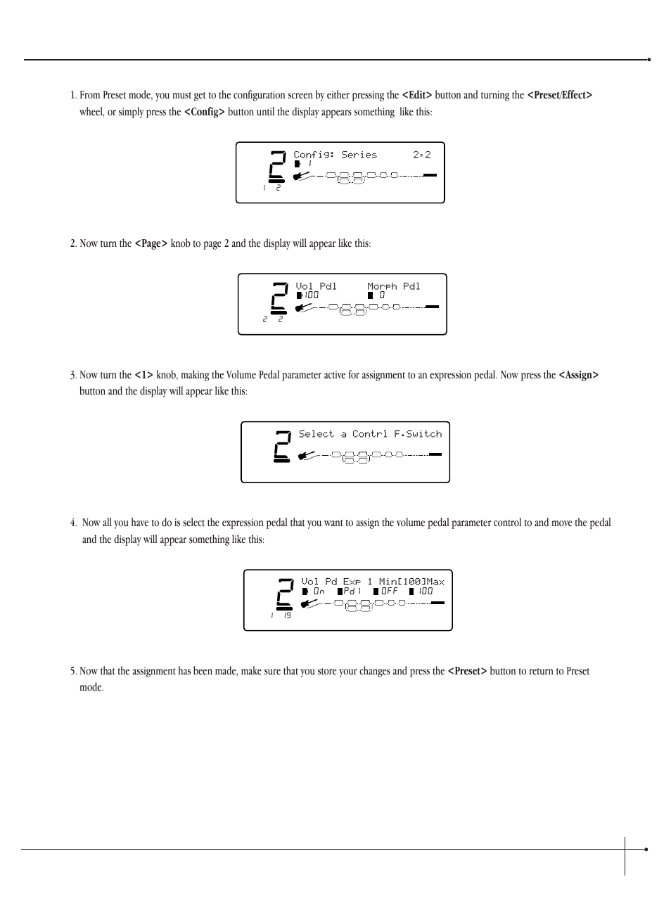 User guide, Johnson millennium, Vol pd exp 1 min[100]max | Select a contrl f.switch, Vol pdl morph pdl, Config: series 2,2 | Millennium Enterprises Integrated Modeling Amplifier User Manual | Page 69 / 116