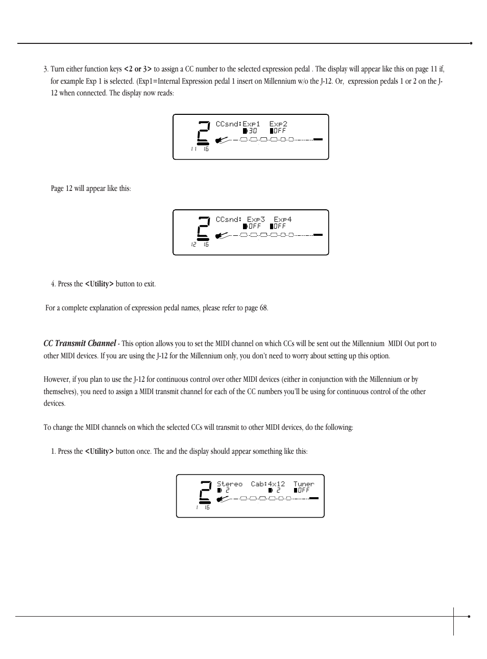 User guide, Cc transmit channel, Johnson millennium | Ccsnd: exp3 exp4, Ccsnd:exp1 exp2, Stereo cab:4x12 tuner | Millennium Enterprises Integrated Modeling Amplifier User Manual | Page 81 / 116