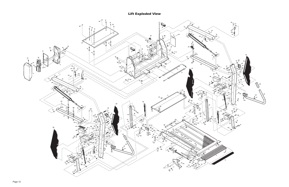 Lift exploded view, Page 12 | Millennium Enterprises A1 User Manual | Page 14 / 16