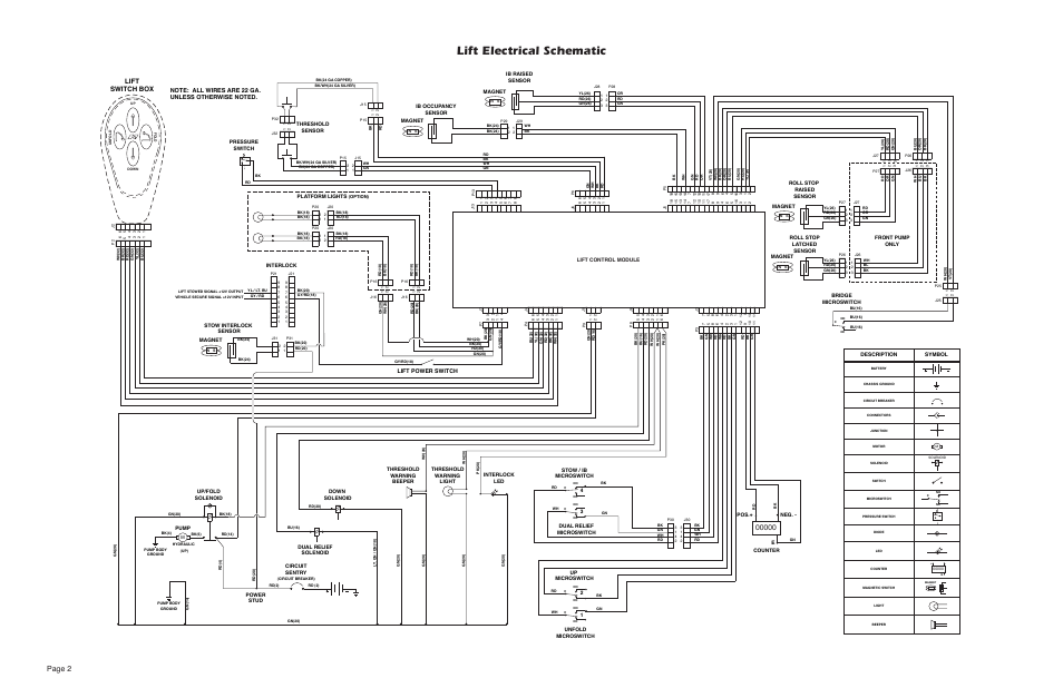 Lift electrical schematic, Page 2, Switch box lift | Lift power switch | Millennium Enterprises A1 User Manual | Page 4 / 16