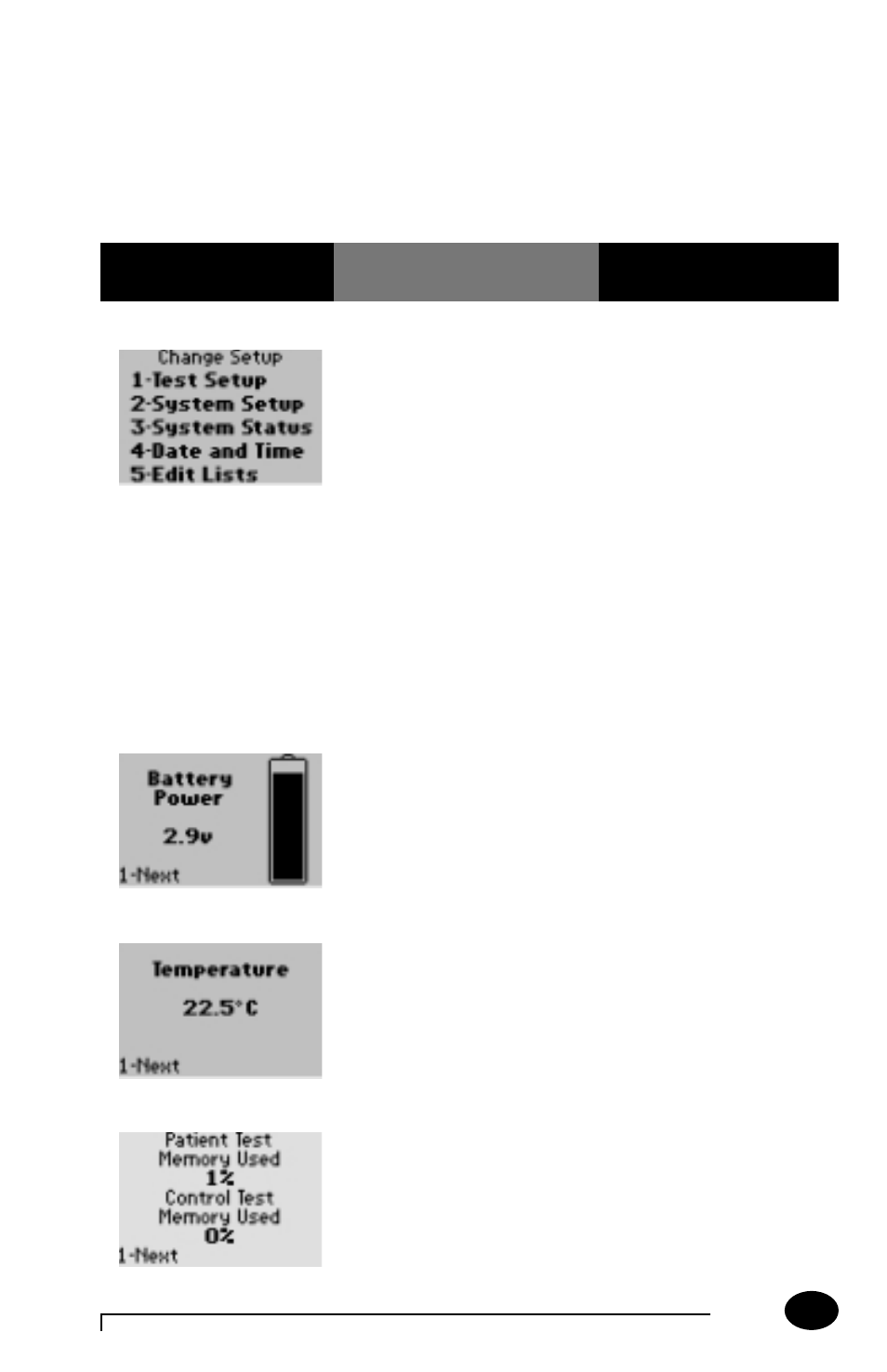 Review/change setup for system status | MediSense PCx User Manual | Page 101 / 151