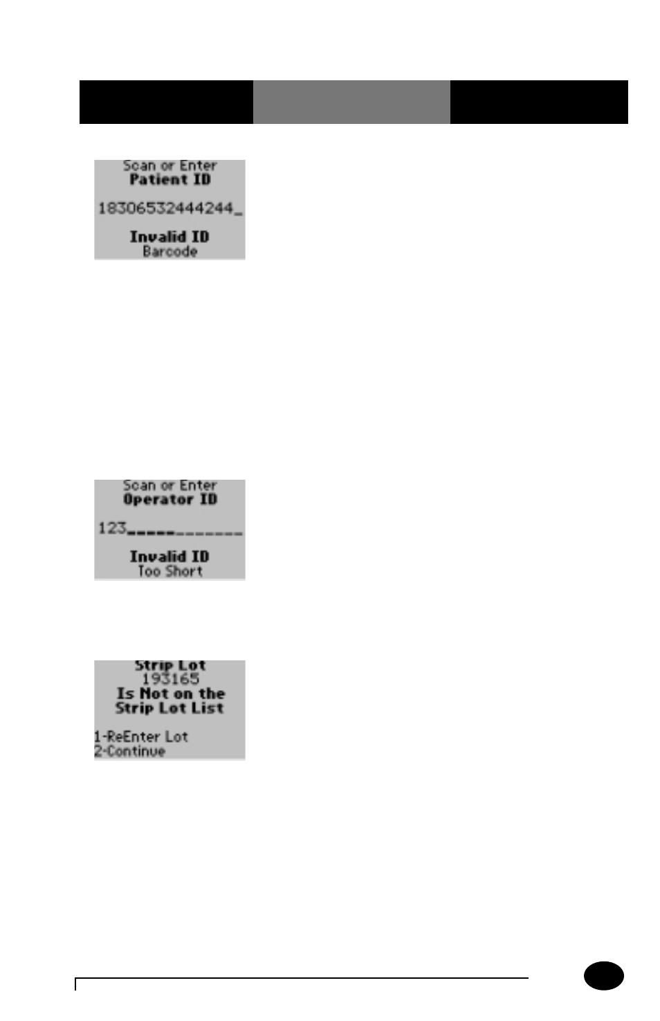 During any test | MediSense PCx User Manual | Page 132 / 151