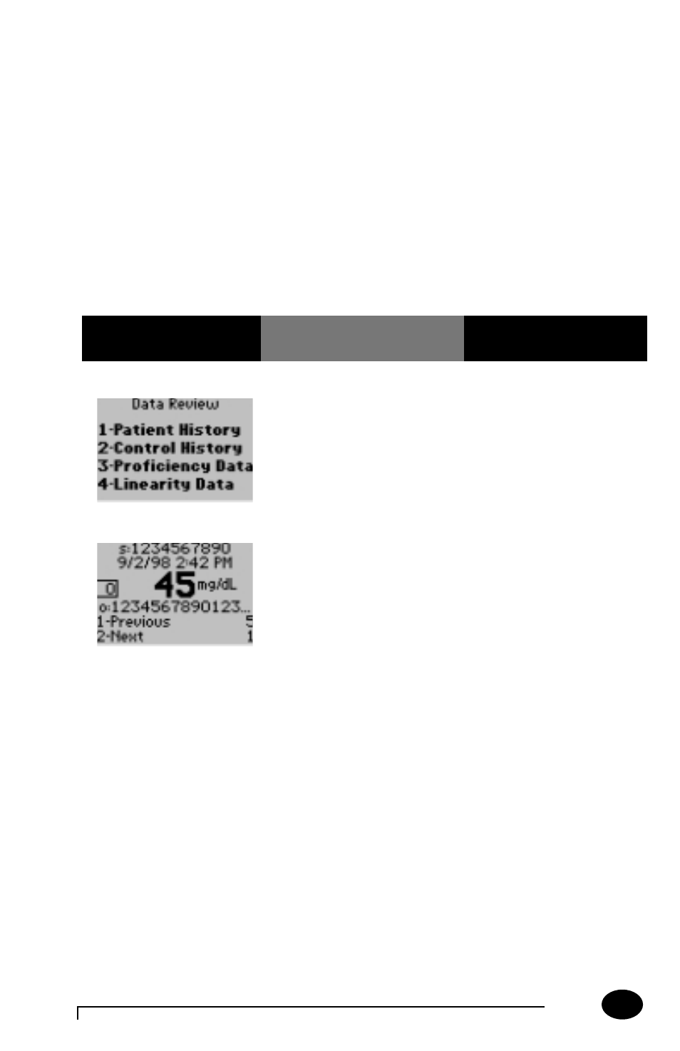 Data review for proficiency data | MediSense PCx User Manual | Page 52 / 151