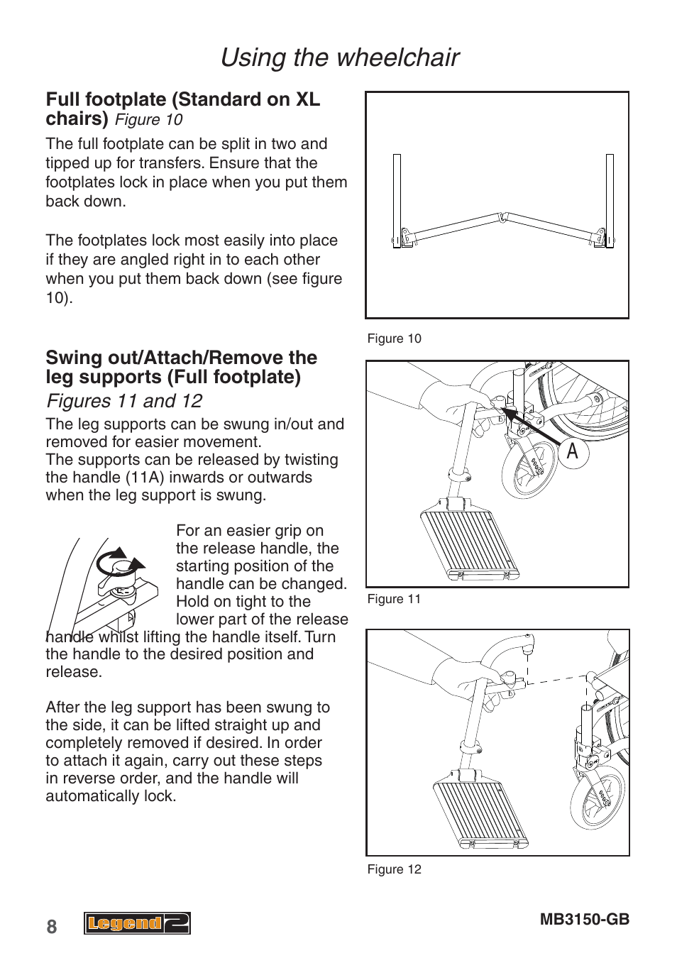 Using the wheelchair | Handicare MB3150-GB User Manual | Page 8 / 40
