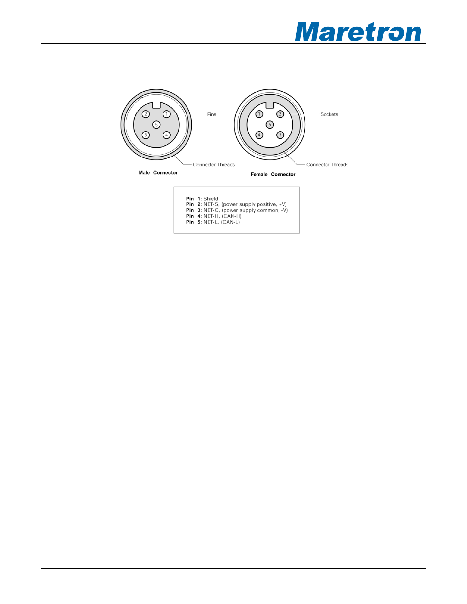 3 configuring the ffm100, Configuring the ffm100, Figure 7 – nmea 2000 | Connector face views, Configure the ffm100 (section 3) | Maretron LLP FFM100 User Manual | Page 15 / 28
