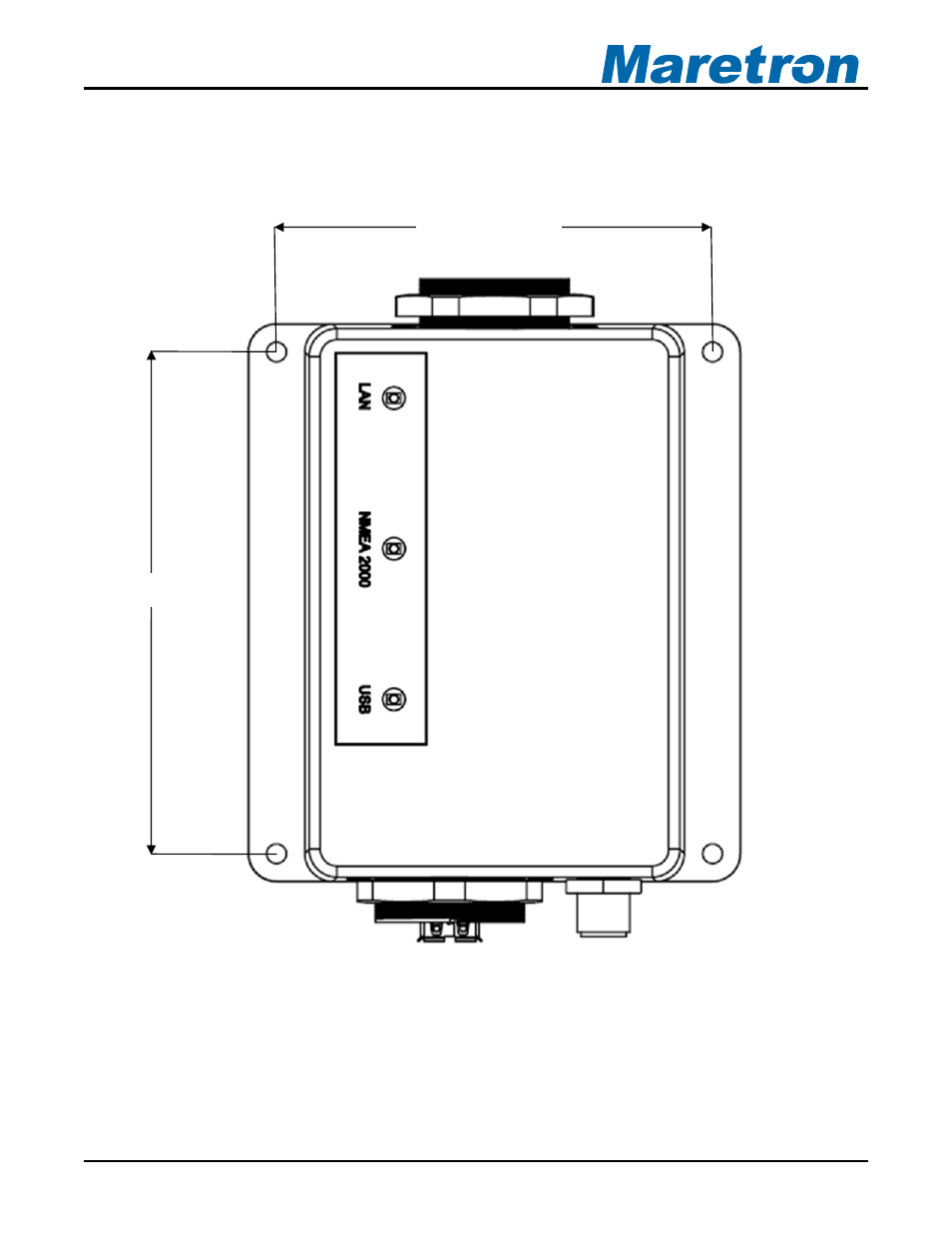 8 installation template, Installation template, Figure 9 – mounting surface template | 8 installation templa | Maretron INTERNET PROTOCOL GATEWAY IPG100 User Manual | Page 21 / 22