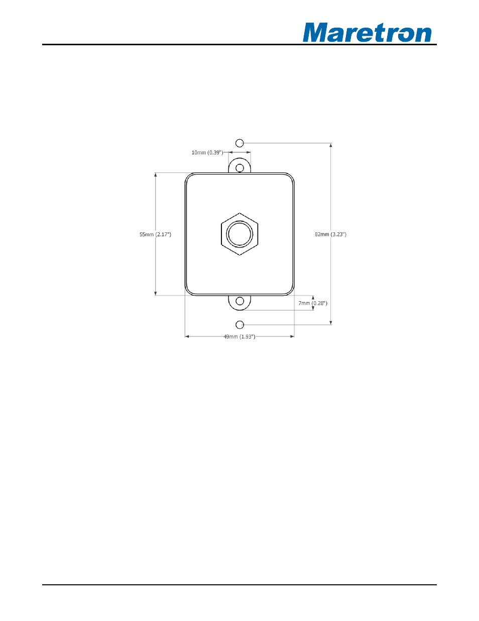 7 installation template, Installation template, Figure 4 – mounting surface template | Maretron Alarm Module ALM100 User Manual | Page 15 / 16