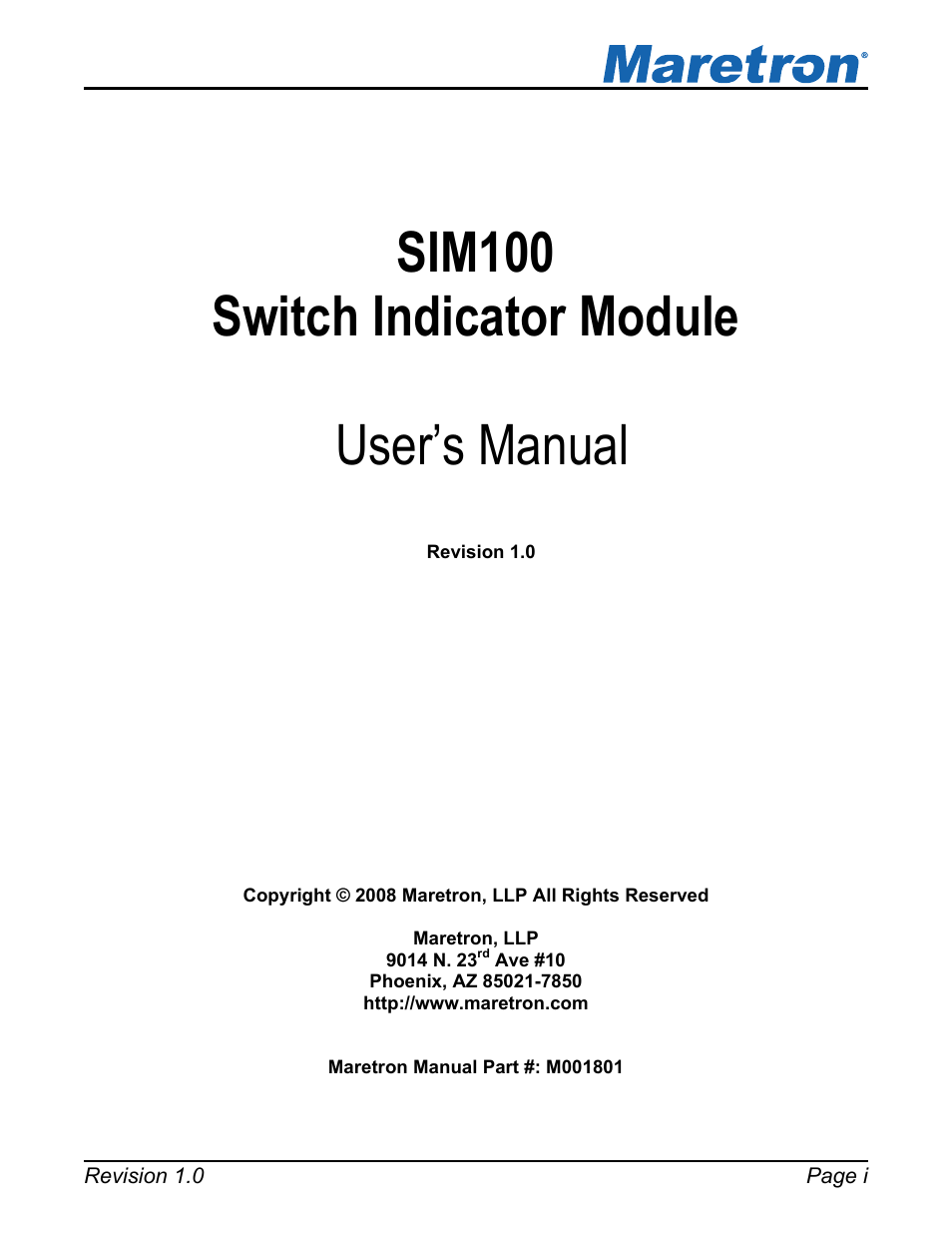 Maretron SIM100 User Manual | 17 pages