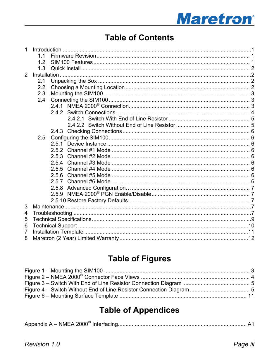 Maretron SIM100 User Manual | Page 3 / 17