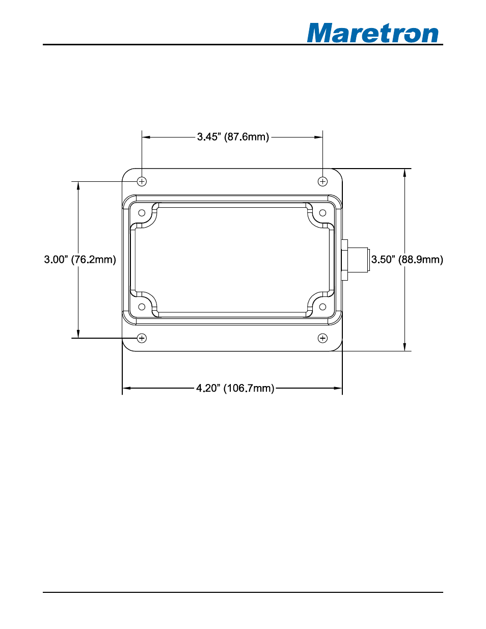 8 installation template, Installation template, Figure 10 – mounting surface template | Maretron FPM100 User Manual | Page 21 / 23