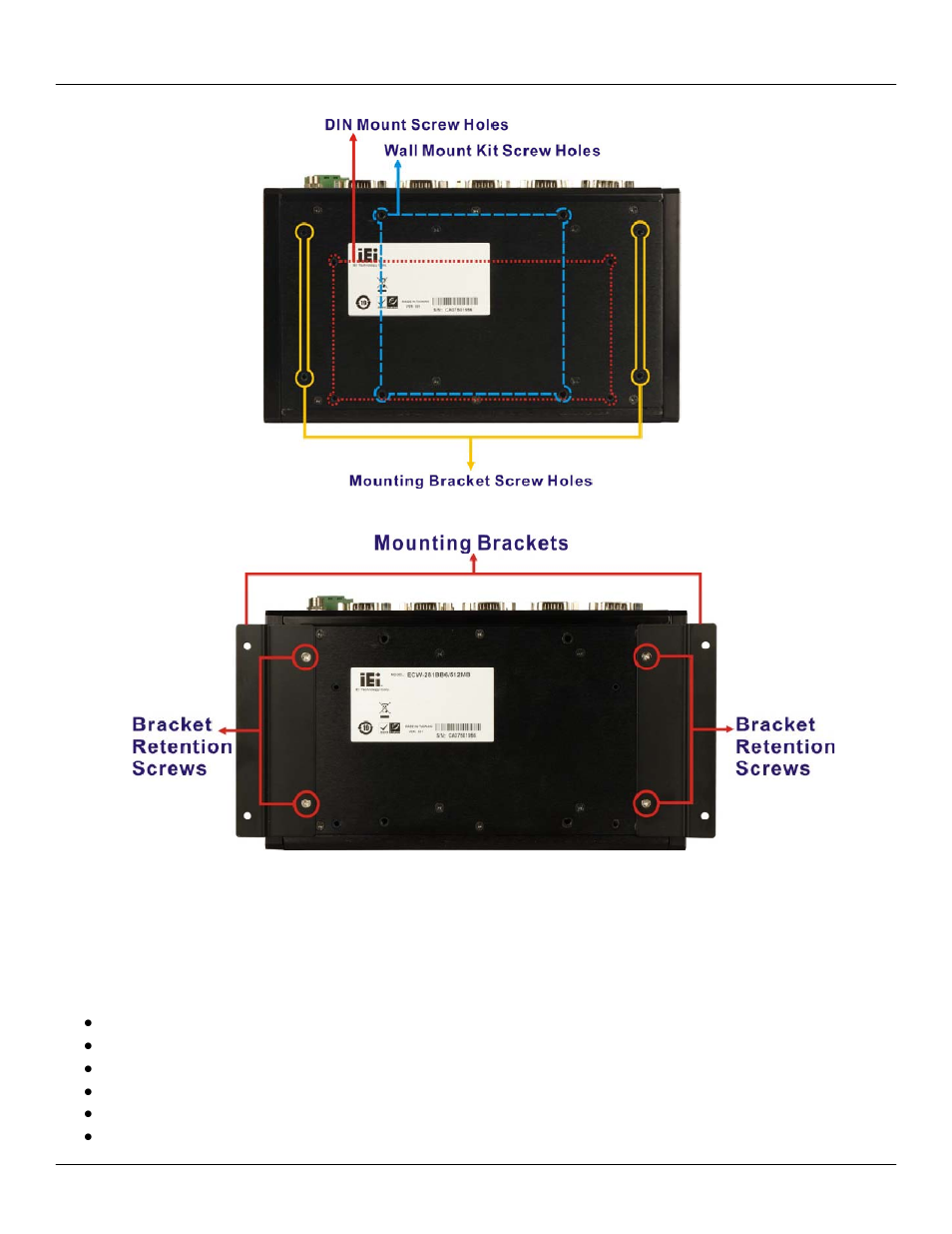 4 connecting the mbb100, Connecting the mbb100, Figure 2 - mounting bracket screw hole locations | Figure 3 - mounting brackets attached to mbb100, Connecting the mbb100 (section 2.4, Mbb100 user’s manual | Maretron MBB100 User Manual | Page 8 / 24