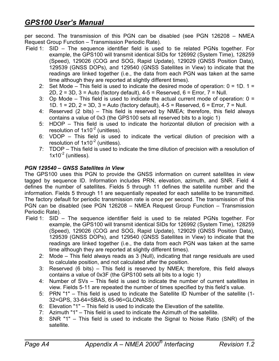 Gps100 user’s manual | Maretron GPS100 User Manual | Page 20 / 25