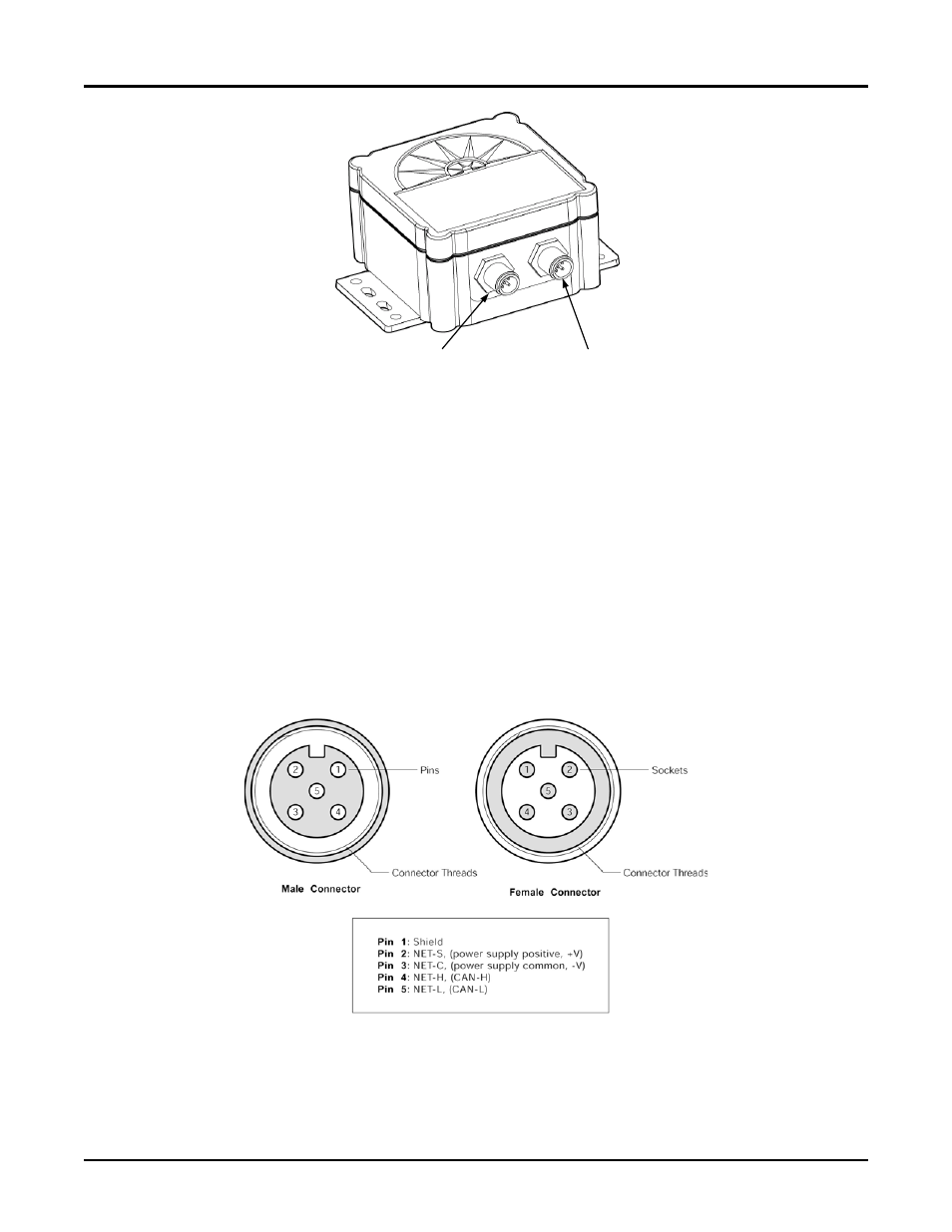 1 connecting to nmea 2000® interface, Connecting to nmea 2000, Interface | Figure 3 – nmea 2000, Nmea 0183 interface connector locations, Figure 4 – nmea 2000, Power connector face views, Ssc200 user’s manual, Page 6 revision 1.8 | Maretron SSC200 User Manual | Page 10 / 45