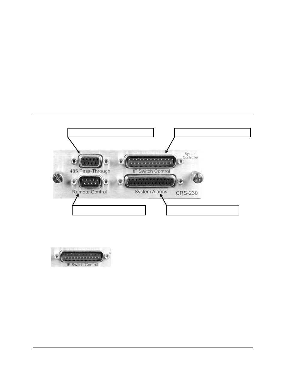 Chapter 6. connector pinouts, 1 crs-230 controller connectors, 1 if switch control – db-25m connector | Mocomtech CRS-300 User Manual | Page 169 / 266