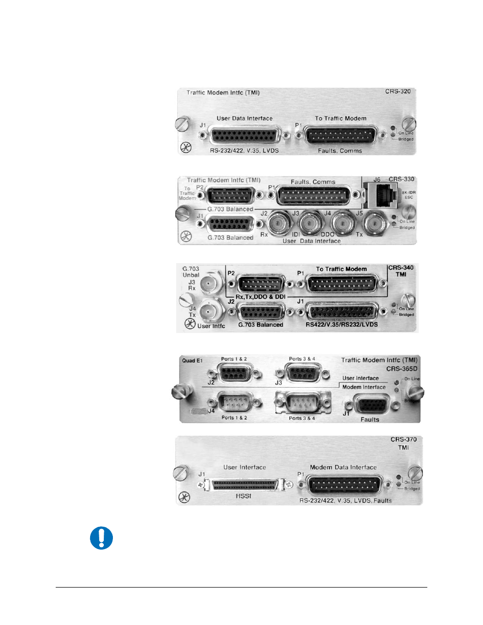 2 tmi cards: cdm-570/570l, -600/600l, -625 | Mocomtech CRS-300 User Manual | Page 32 / 266