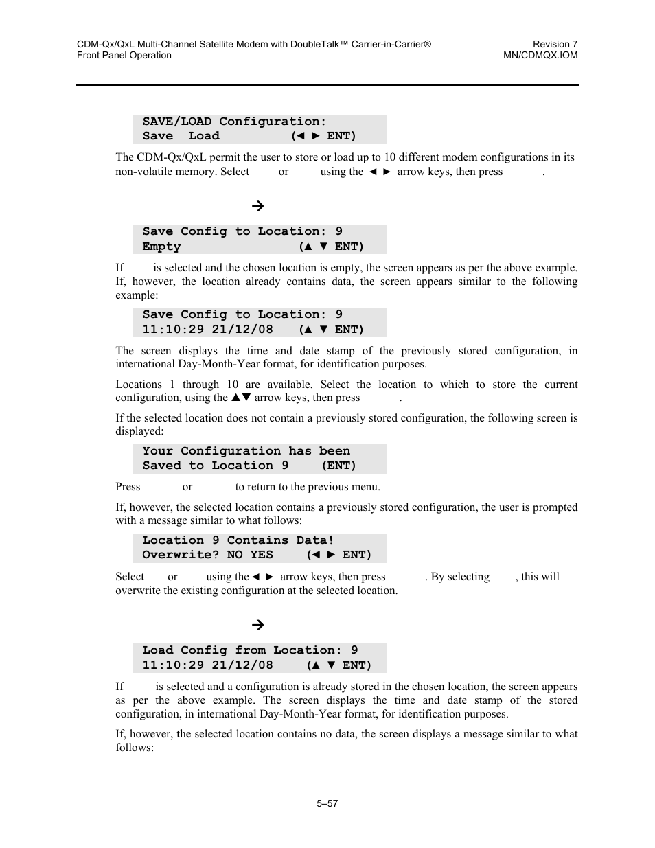 8 (main menu:) save/load, 1 info: save/load ( save, 2 info: save/load ( load | Mocomtech CDM-QX User Manual | Page 123 / 260