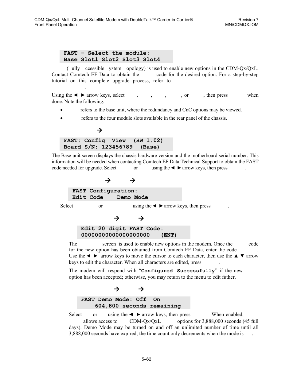 7 utility: fast | Mocomtech CDM-QX User Manual | Page 128 / 260