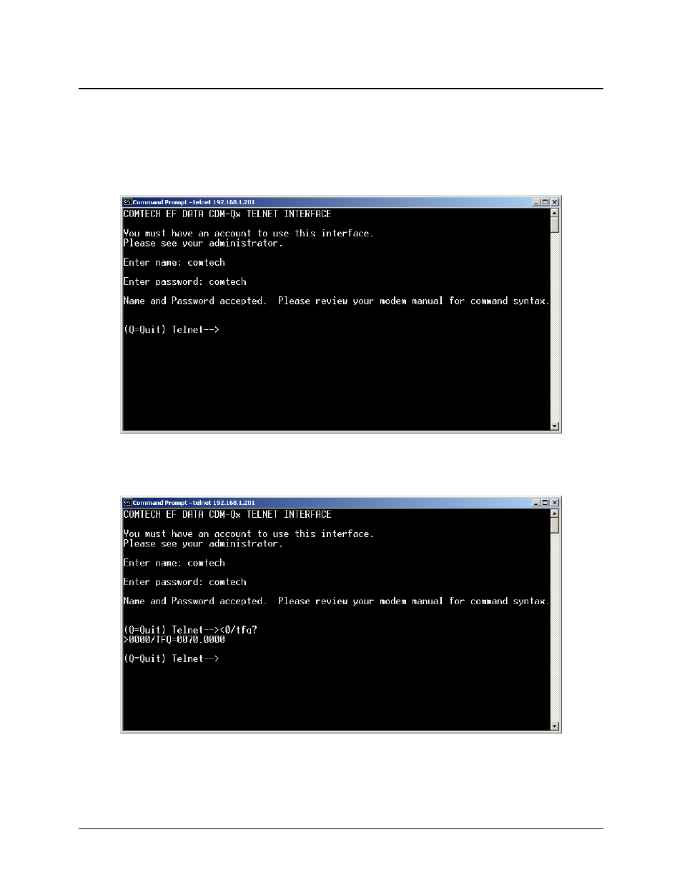4 telnet interface | Mocomtech CDM-QX User Manual | Page 134 / 260
