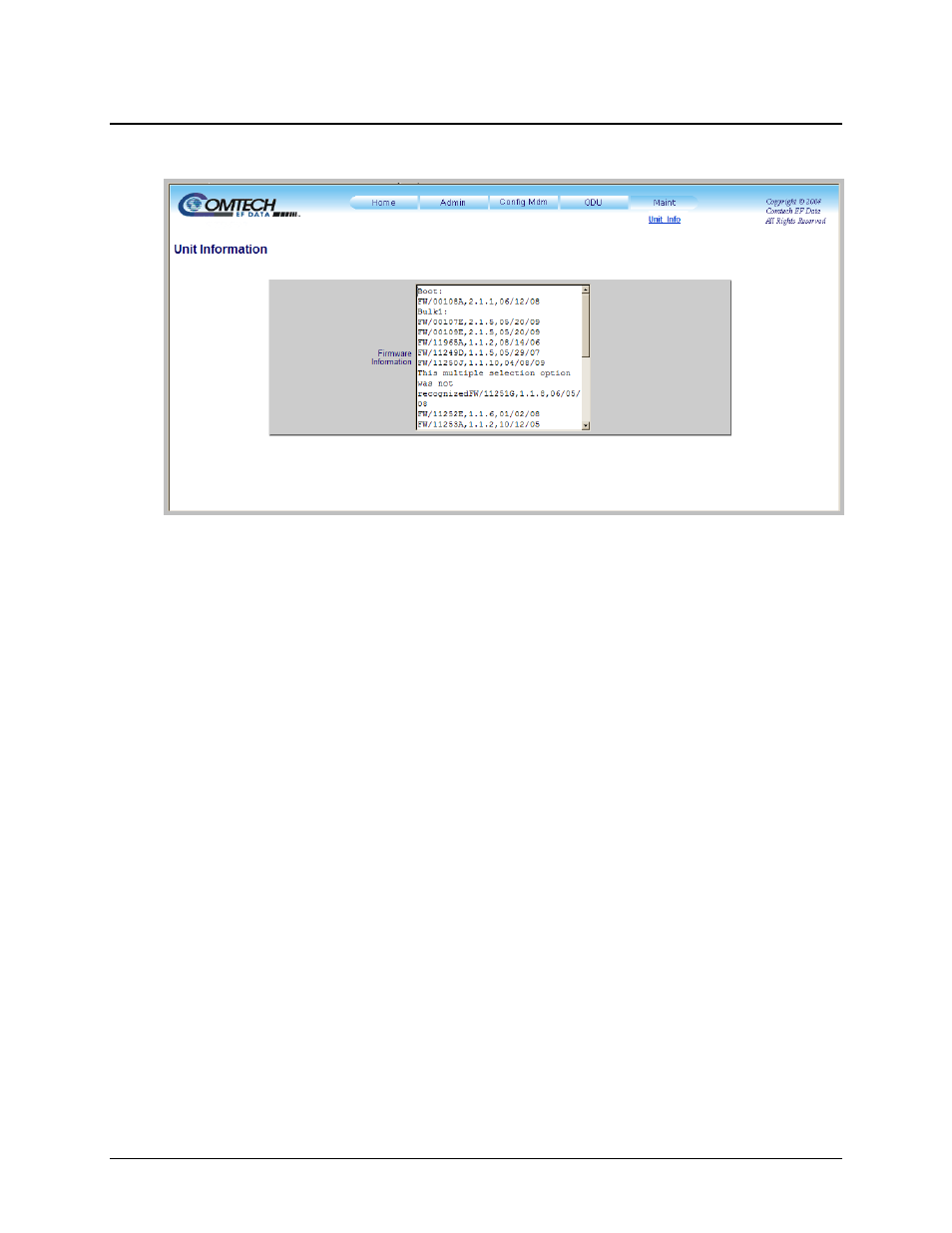 5 maint (maintenance) page | Mocomtech CDM-QX User Manual | Page 166 / 260