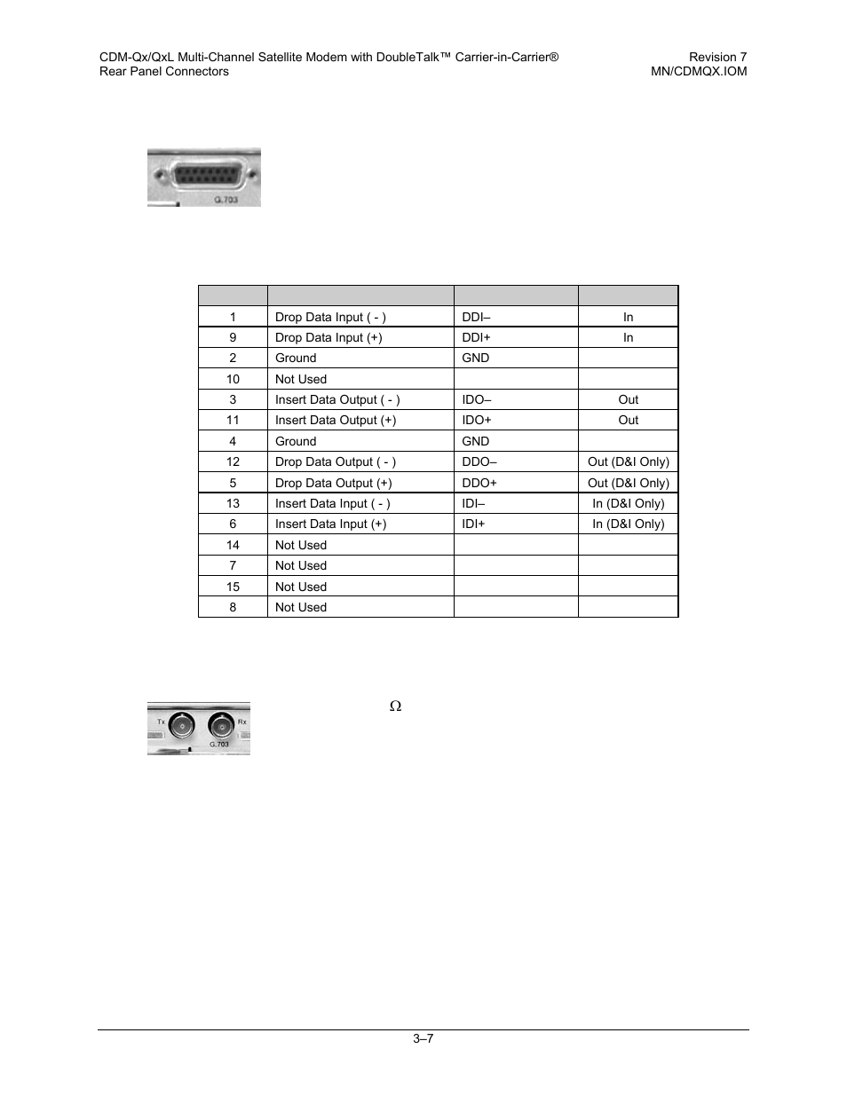 2 balanced g.703 connector tx/rx connector, 3 unbalanced g.703 tx/rx connectors | Mocomtech CDM-QX User Manual | Page 57 / 260