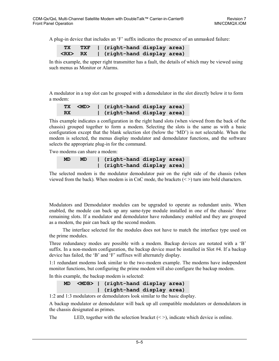 1 modems, 2 redundancy | Mocomtech CDM-QX User Manual | Page 71 / 260