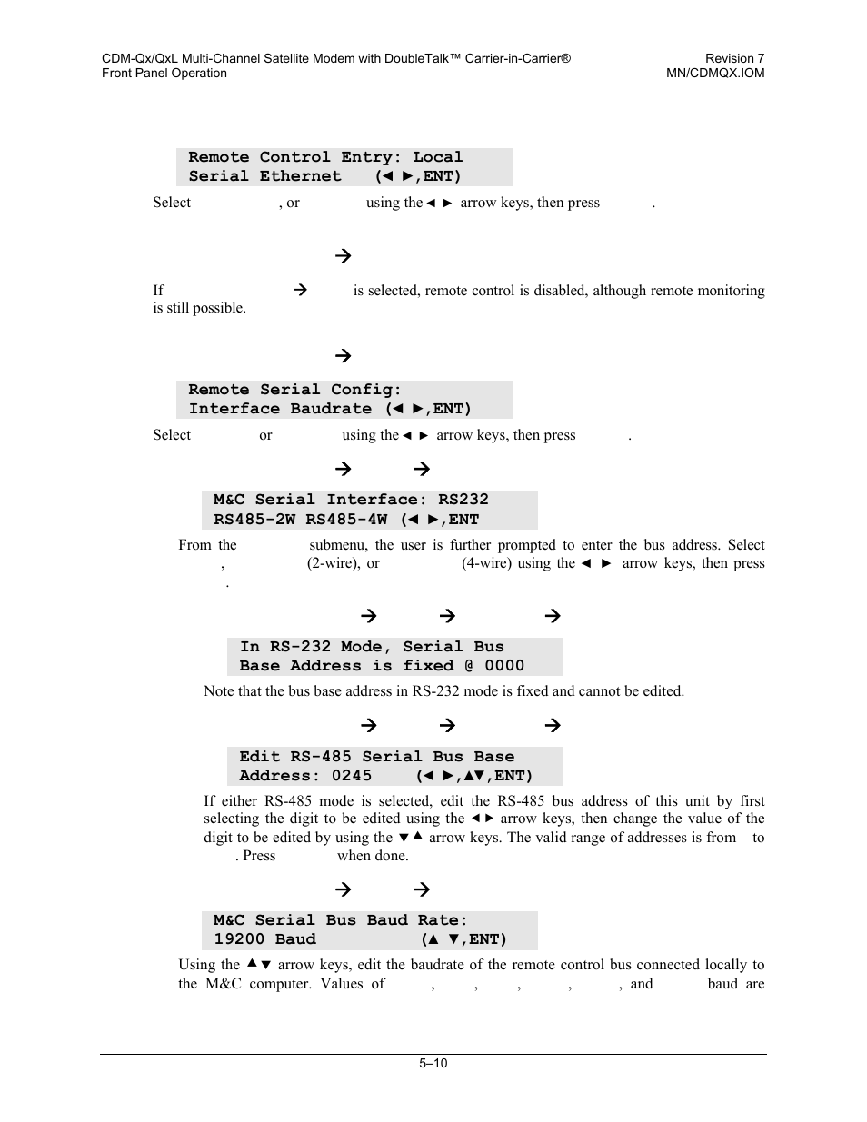 1 config: remote, 1 config: remote ( local, 2 config: remote ( serial | Mocomtech CDM-QX User Manual | Page 76 / 260