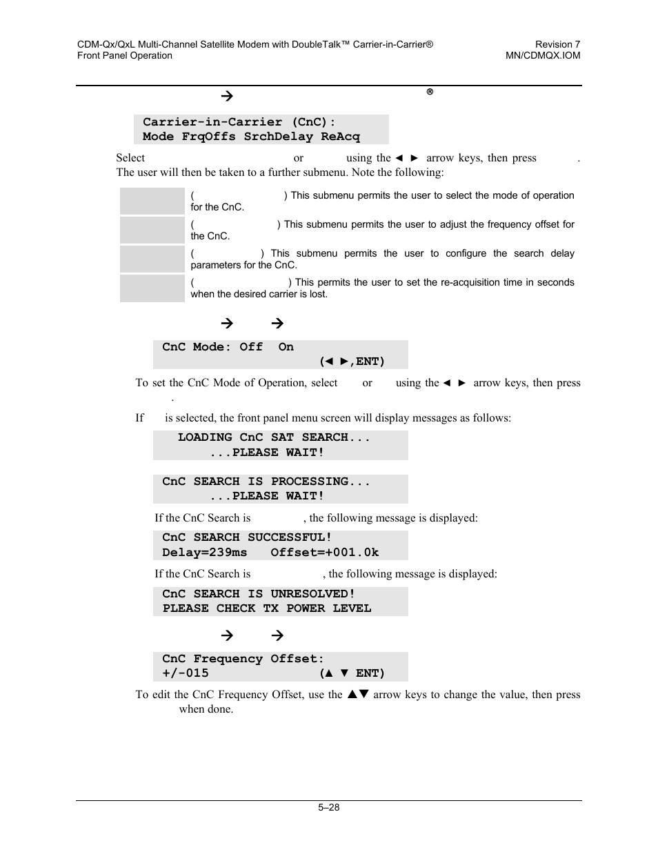 11 config: rx ( cnc (carrier-in-carrier() | Mocomtech CDM-QX User Manual | Page 94 / 260