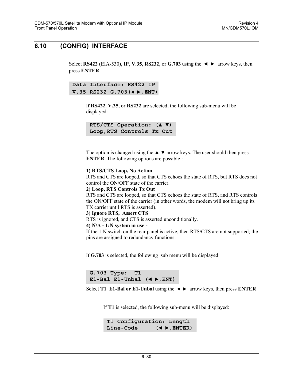 10 (config) interface | Mocomtech CDM-570 User Manual | Page 154 / 452