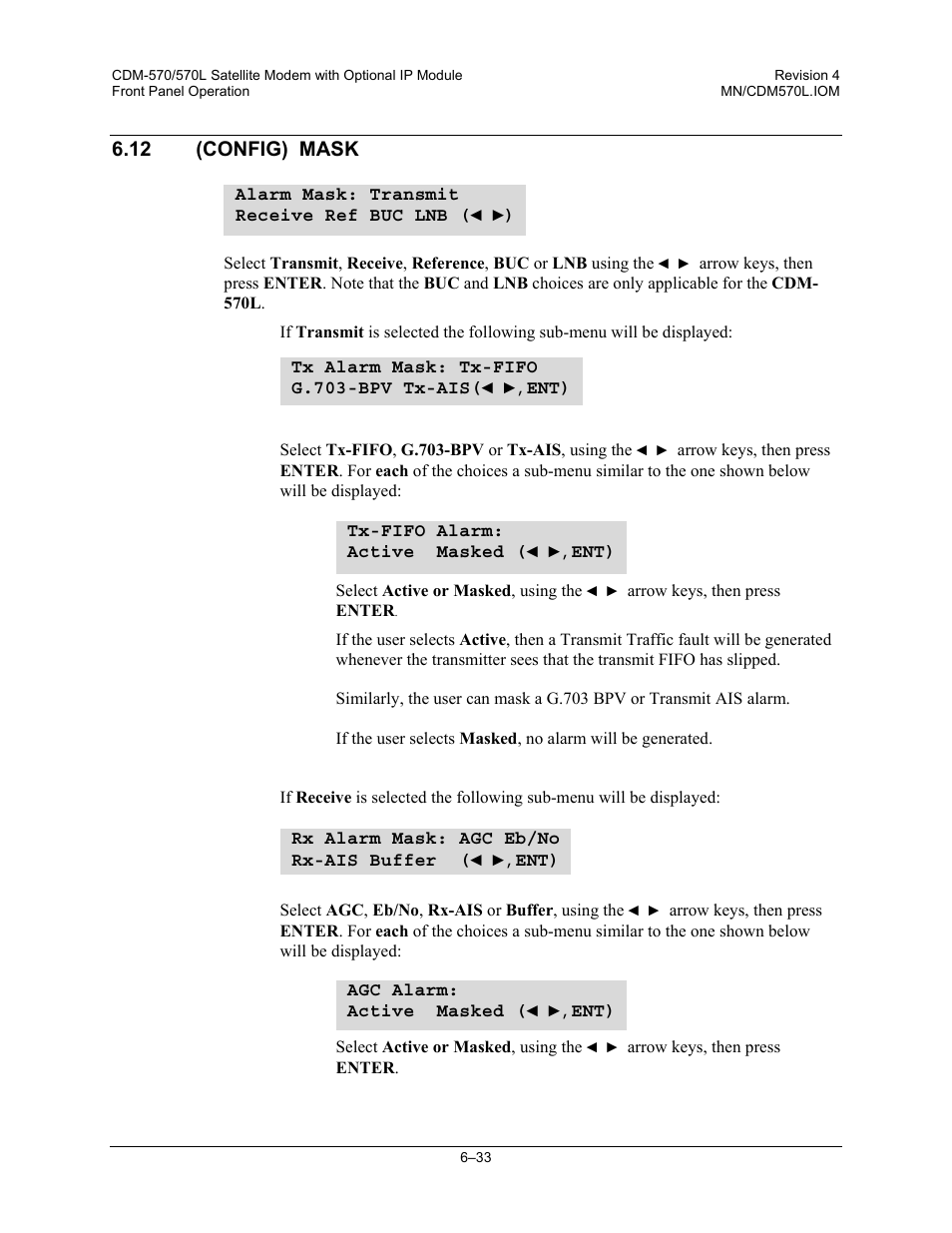 12 (config) mask | Mocomtech CDM-570 User Manual | Page 157 / 452