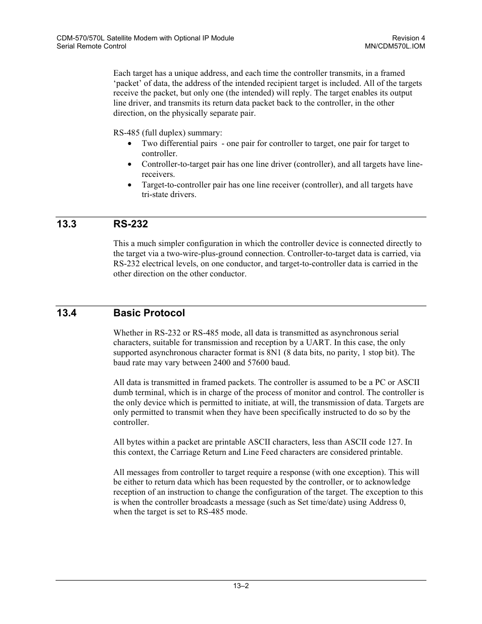 3 rs-232, 4 basic protocol | Mocomtech CDM-570 User Manual | Page 236 / 452