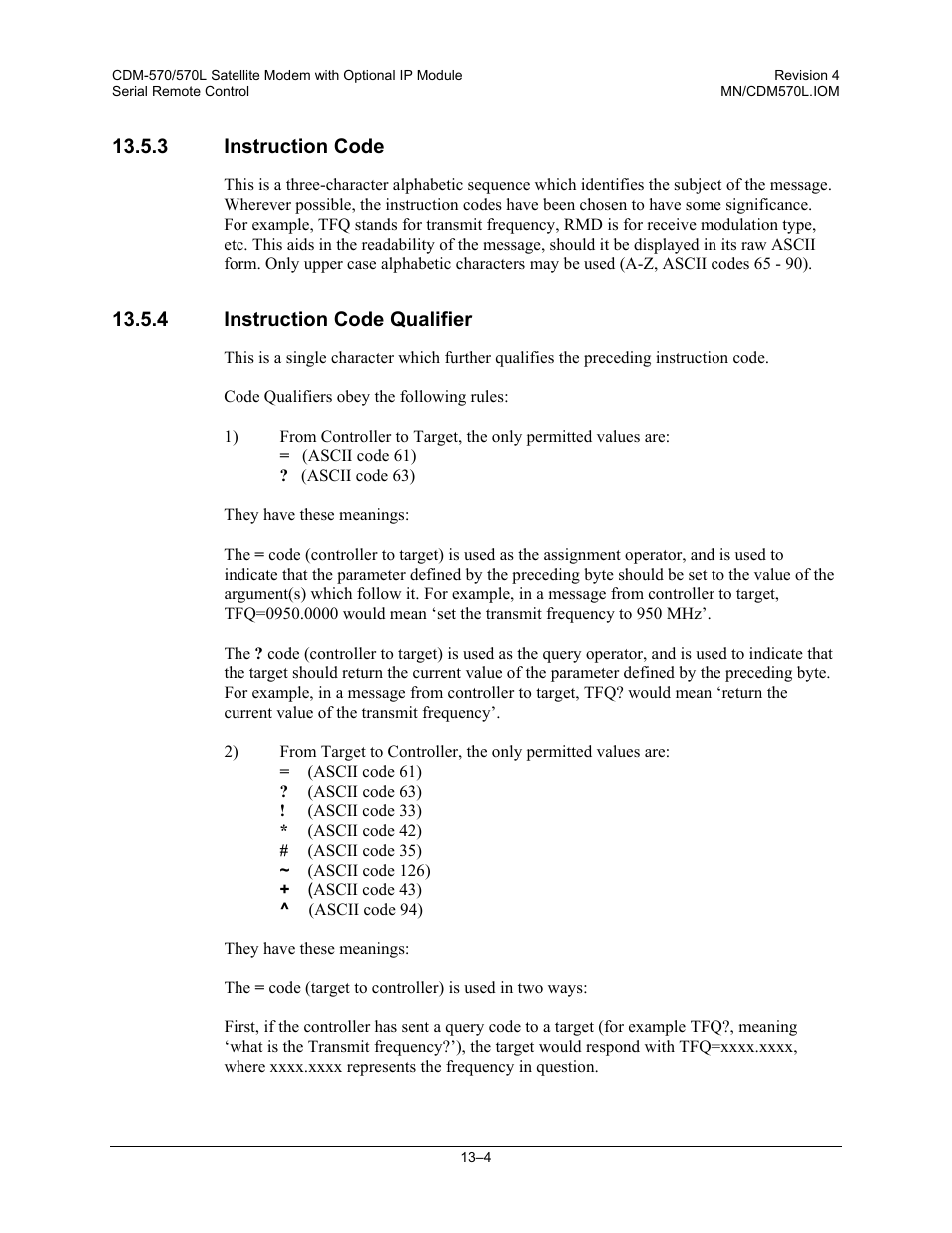 3 instruction code, 4 instruction code qualifier | Mocomtech CDM-570 User Manual | Page 238 / 452