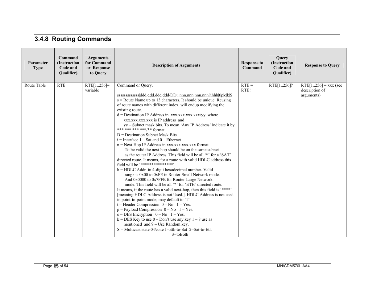 Routing commands, 8 routing commands | Mocomtech CDM-570 User Manual | Page 39 / 452