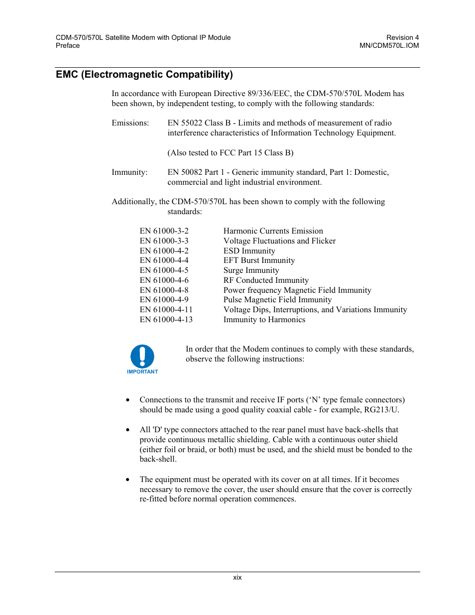 Emc (electromagnetic compatibility) | Mocomtech CDM-570 User Manual | Page 97 / 452