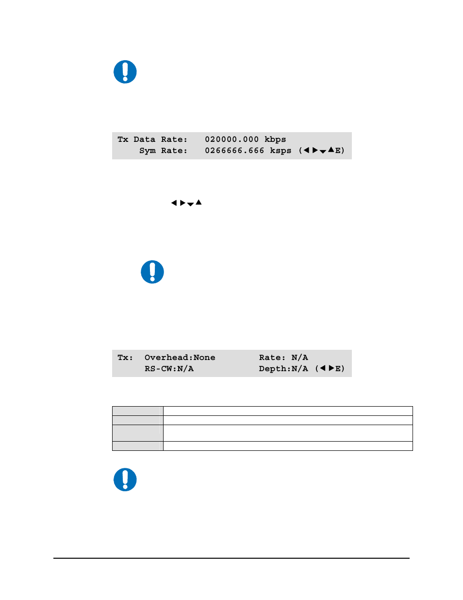 Select: config: transmit: datarate, Select: config: transmit: overhead | Mocomtech SLM-5650 User Manual | Page 79 / 188