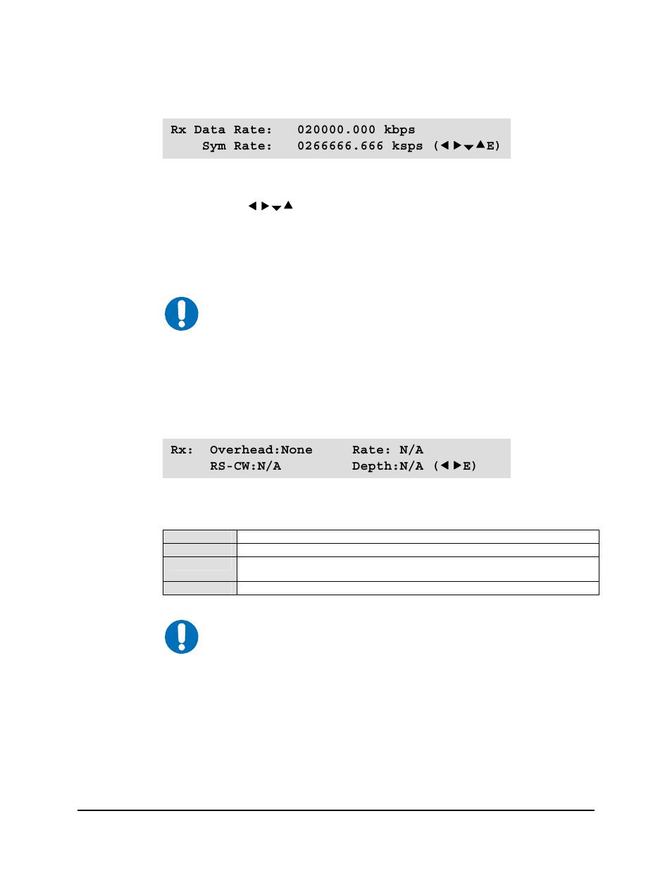 Select: config: receive: datarate, Select: config: receive: overhead | Mocomtech SLM-5650 User Manual | Page 83 / 188