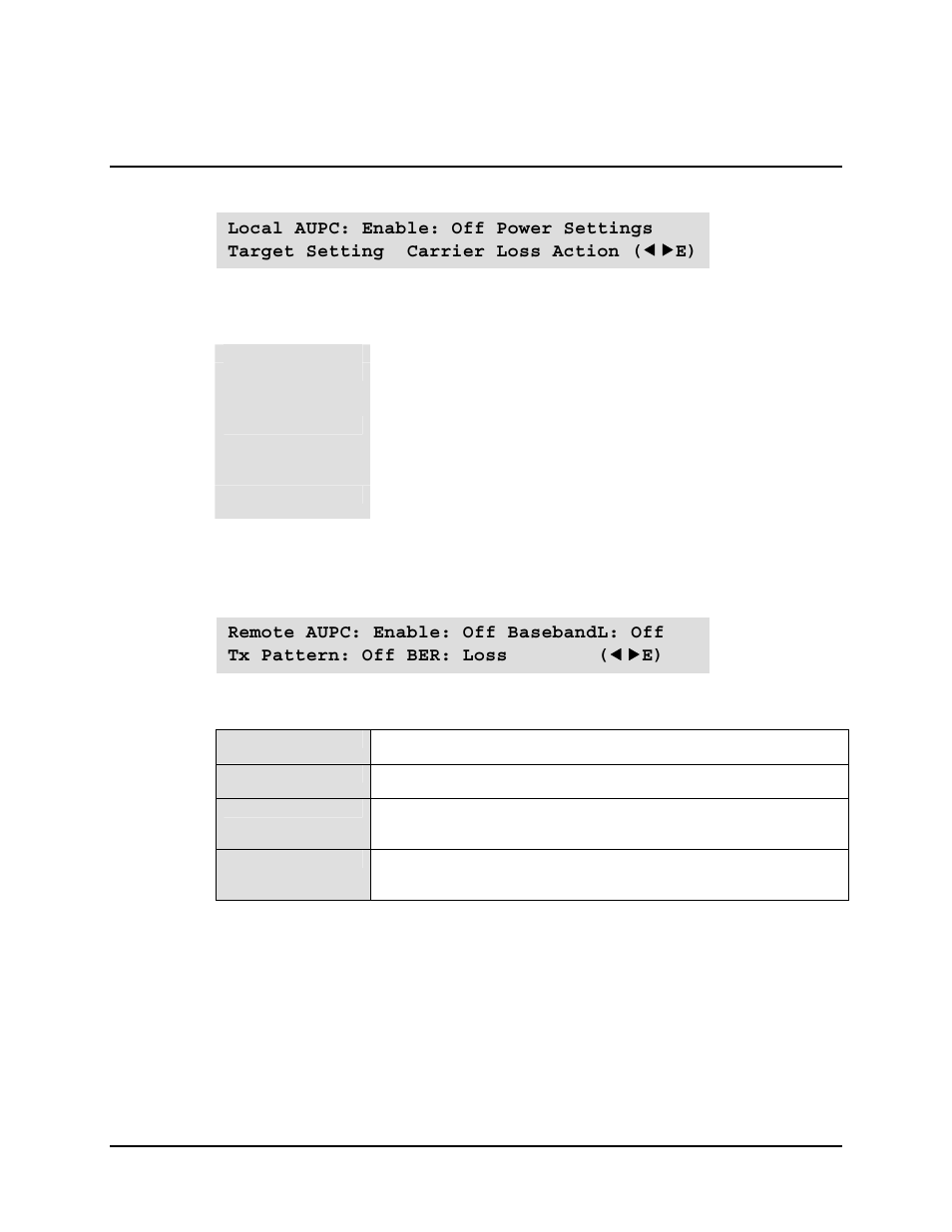 4 select: configuration: aupc: local, Select: configuration: aupc: remote | Mocomtech SLM-5650 User Manual | Page 87 / 188